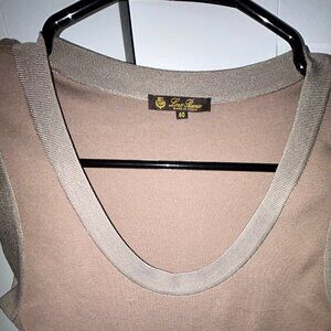 Loro Piana Knitwear 100% Cotton Tank Sweater Tan Italy Size 44 US 8 EUC